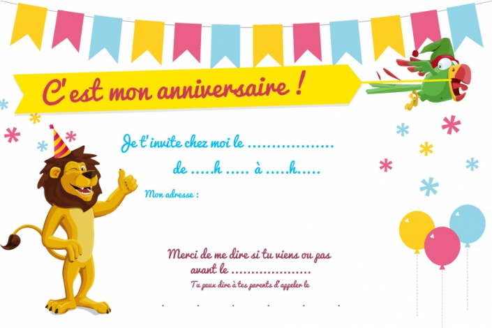 Cartes d'invitation d'anniversaire à imprimer - Blog King Jouet